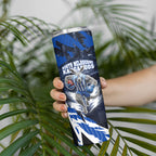 Personalised North Melbourne Kangaroos Football Skinny Tumbler Fierce Kangaroo Mascot 3D Grunge City Art