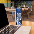 Personalised North Melbourne Kangaroos Football Skinny Tumbler Fierce Kangaroo Mascot 3D Grunge City Art