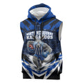 Personalised North Melbourne Kangaroos Football Sleeveless Hoodie Fierce Kangaroo Mascot 3D Grunge City Art
