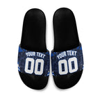 Personalised North Melbourne Kangaroos Football Slide Sandals Fierce Kangaroo Mascot 3D Grunge City Art