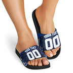 Personalised North Melbourne Kangaroos Football Slide Sandals Fierce Kangaroo Mascot 3D Grunge City Art