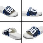 Personalised North Melbourne Kangaroos Football Slide Sandals Fierce Kangaroo Mascot 3D Grunge City Art