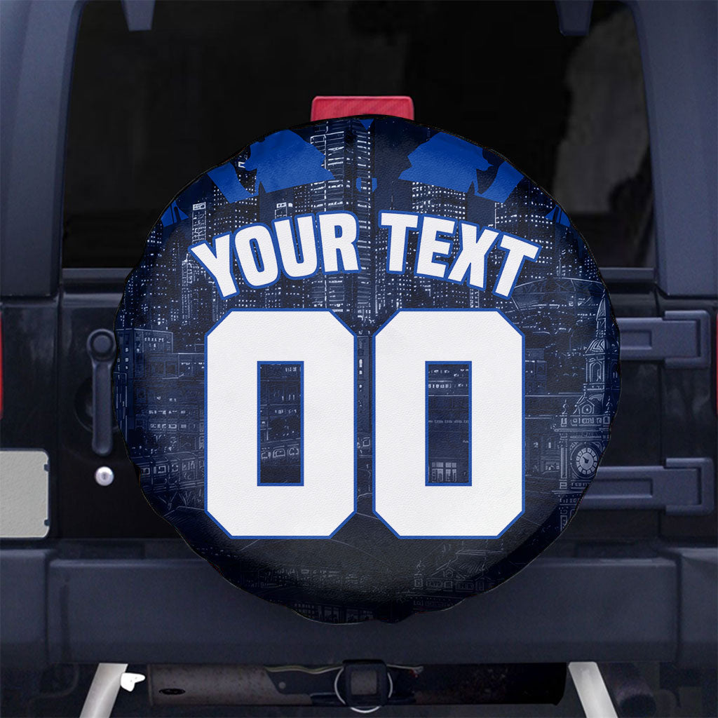 Personalised North Melbourne Kangaroos Football Spare Tire Cover Fierce Kangaroo Mascot 3D Grunge City Art