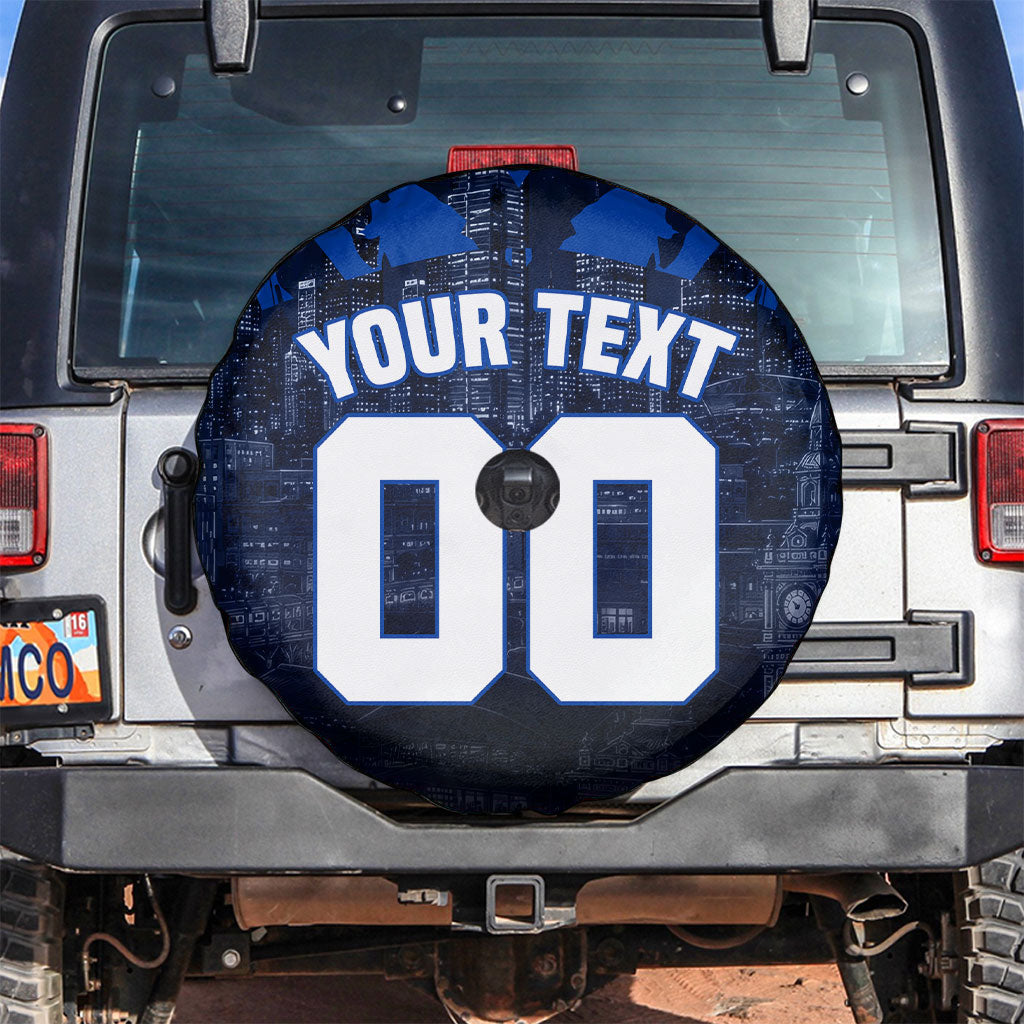 Personalised North Melbourne Kangaroos Football Spare Tire Cover Fierce Kangaroo Mascot 3D Grunge City Art