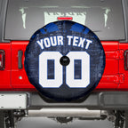 Personalised North Melbourne Kangaroos Football Spare Tire Cover Fierce Kangaroo Mascot 3D Grunge City Art