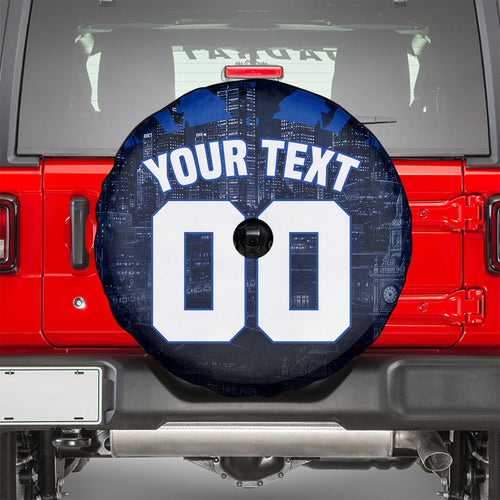 Personalised North Melbourne Kangaroos Football Spare Tire Cover Fierce Kangaroo Mascot 3D Grunge City Art