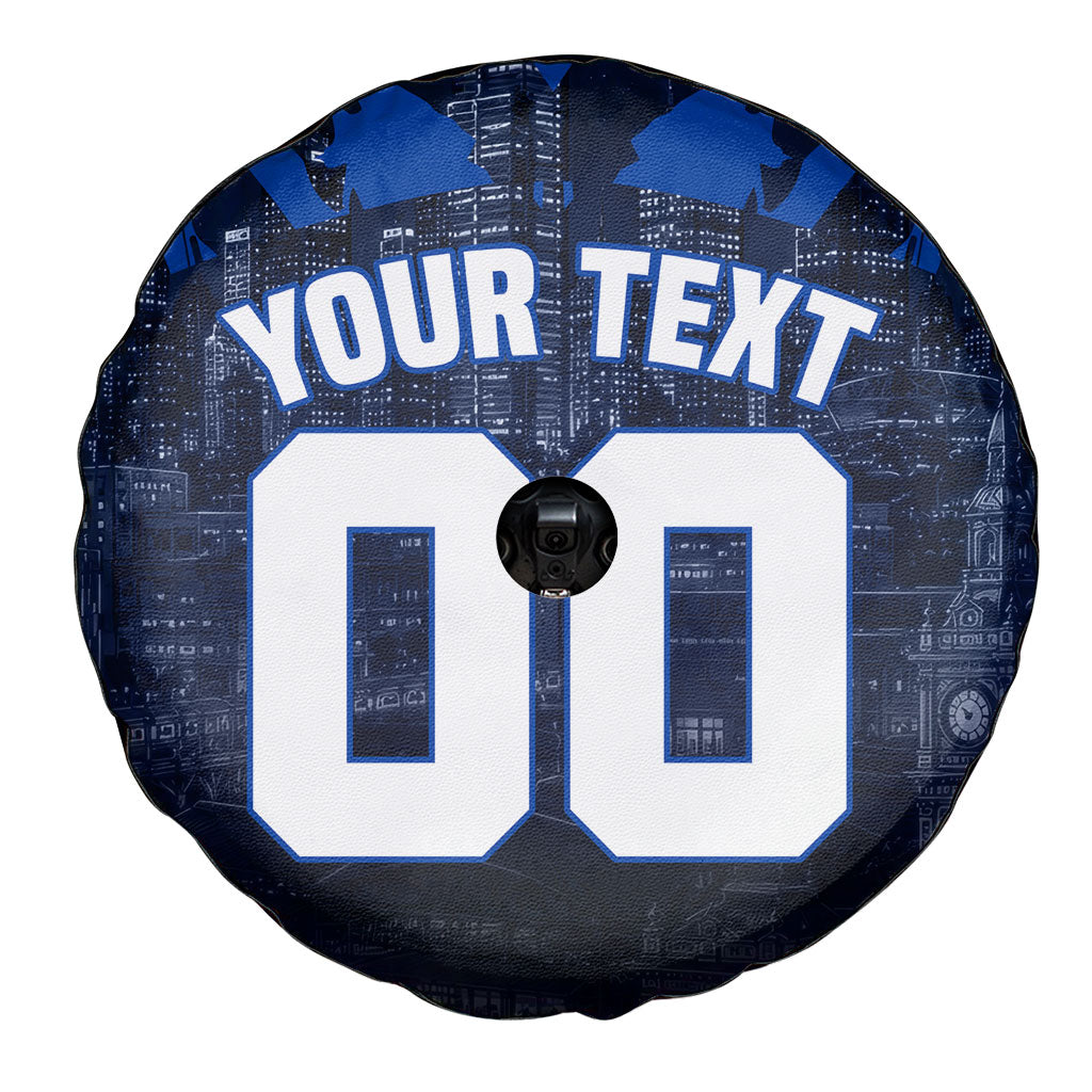Personalised North Melbourne Kangaroos Football Spare Tire Cover Fierce Kangaroo Mascot 3D Grunge City Art