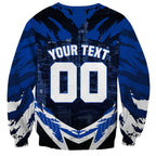 Personalised North Melbourne Kangaroos Football Sweatshirt Fierce Kangaroo Mascot 3D Grunge City Art