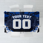 Personalised North Melbourne Kangaroos Football Tablecloth Fierce Kangaroo Mascot 3D Grunge City Art
