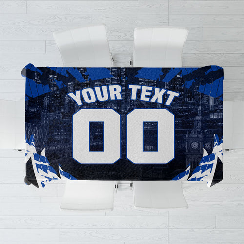 Personalised North Melbourne Kangaroos Football Tablecloth Fierce Kangaroo Mascot 3D Grunge City Art