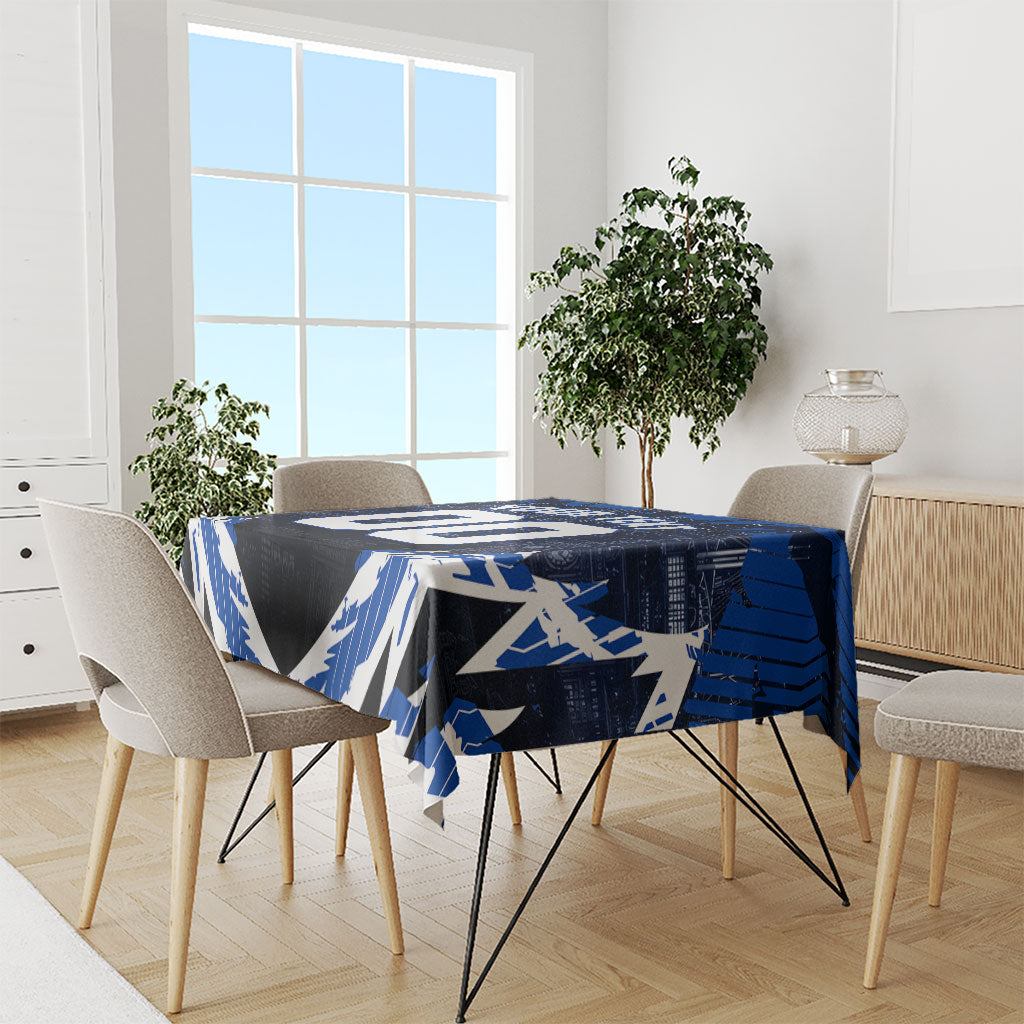 Personalised North Melbourne Kangaroos Football Tablecloth Fierce Kangaroo Mascot 3D Grunge City Art
