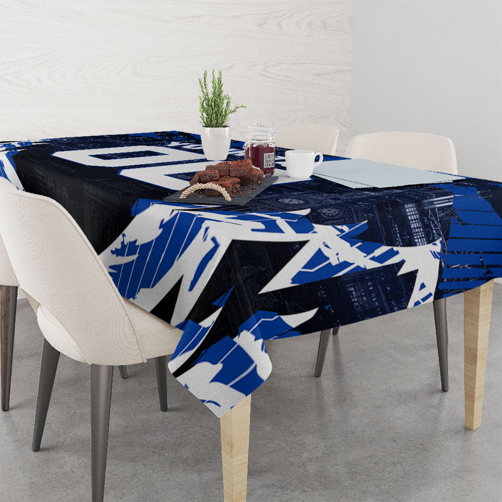 Personalised North Melbourne Kangaroos Football Tablecloth Fierce Kangaroo Mascot 3D Grunge City Art