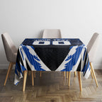 Personalised North Melbourne Kangaroos Football Tablecloth Fierce Kangaroo Mascot 3D Grunge City Art
