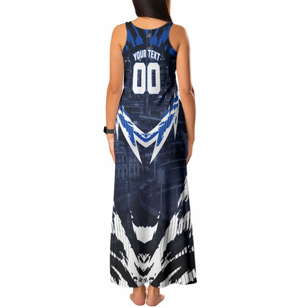 Personalised North Melbourne Kangaroos Football Tank Maxi Dress Fierce Kangaroo Mascot 3D Grunge City Art