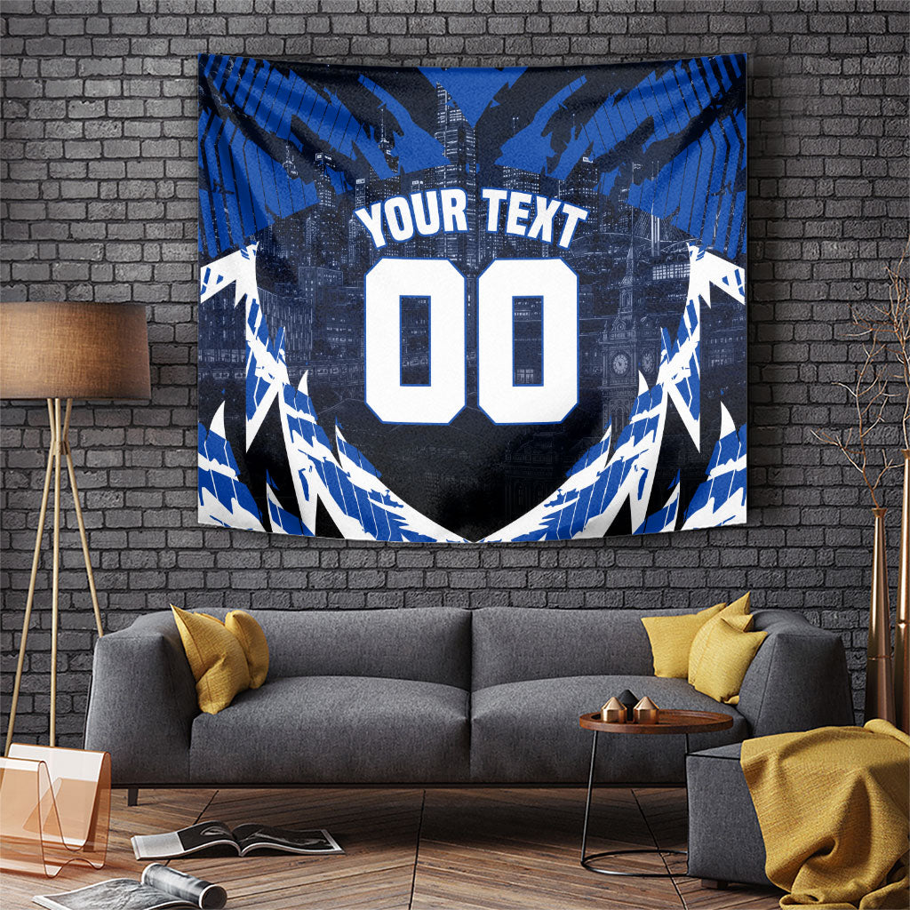Personalised North Melbourne Kangaroos Football Tapestry Fierce Kangaroo Mascot 3D Grunge City Art