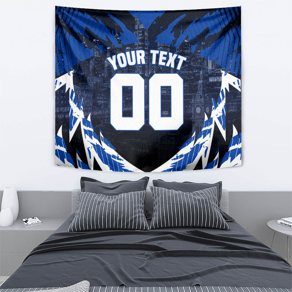 Personalised North Melbourne Kangaroos Football Tapestry Fierce Kangaroo Mascot 3D Grunge City Art