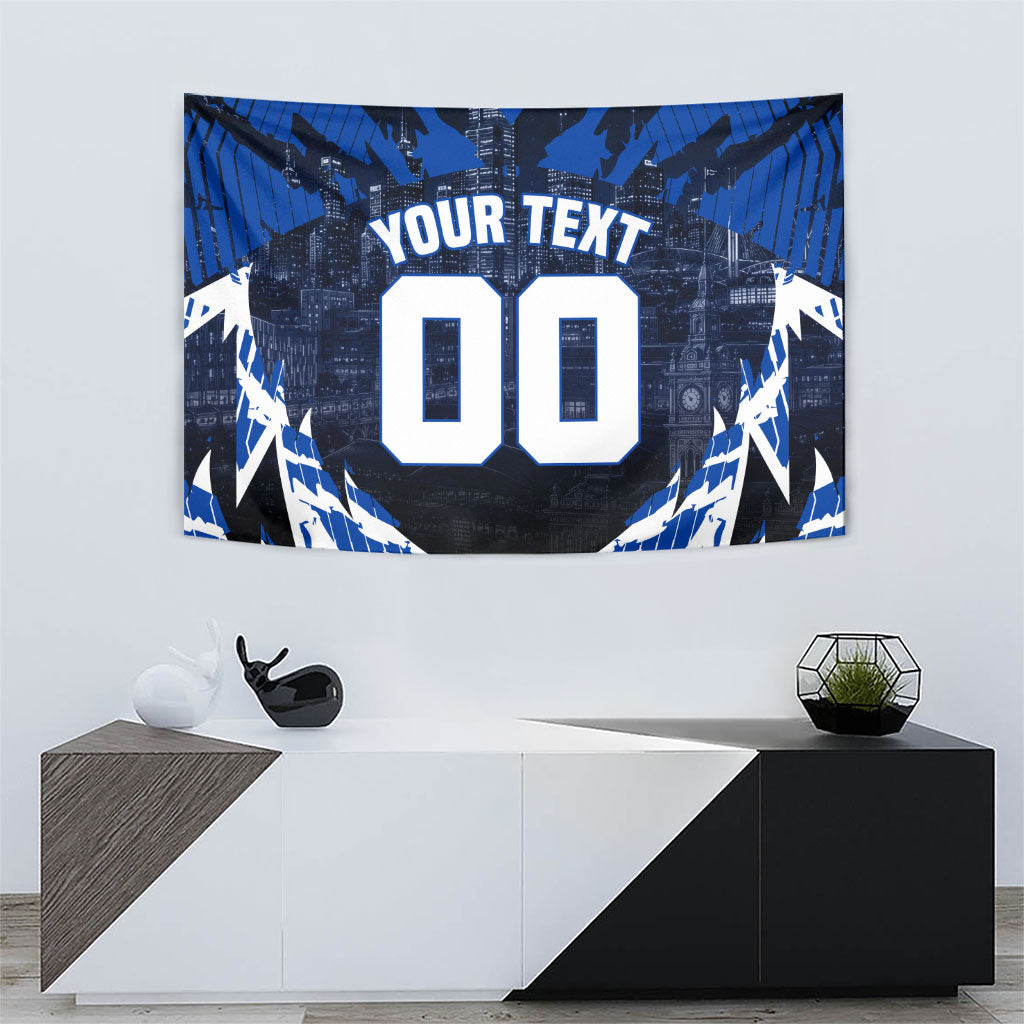 Personalised North Melbourne Kangaroos Football Tapestry Fierce Kangaroo Mascot 3D Grunge City Art