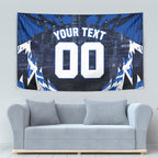 Personalised North Melbourne Kangaroos Football Tapestry Fierce Kangaroo Mascot 3D Grunge City Art
