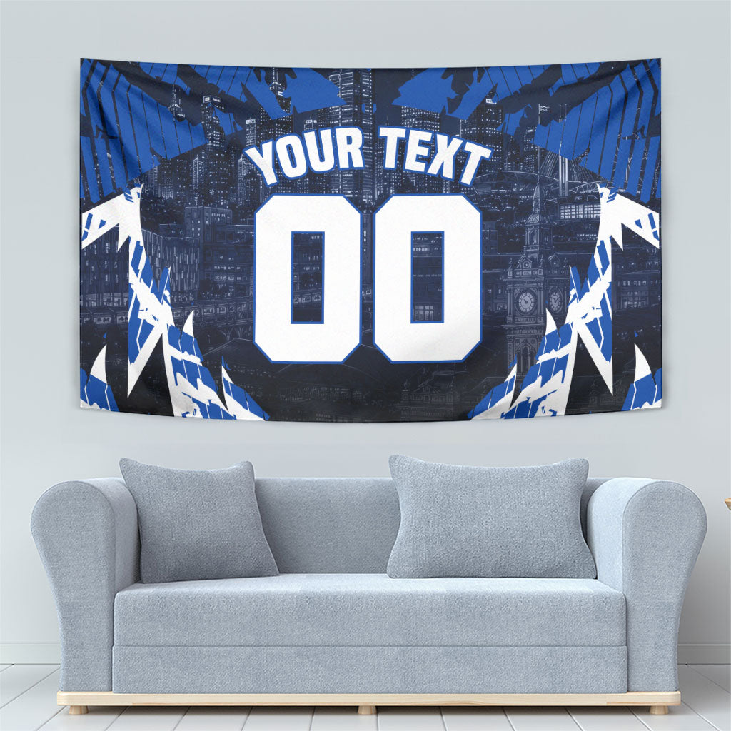 Personalised North Melbourne Kangaroos Football Tapestry Fierce Kangaroo Mascot 3D Grunge City Art