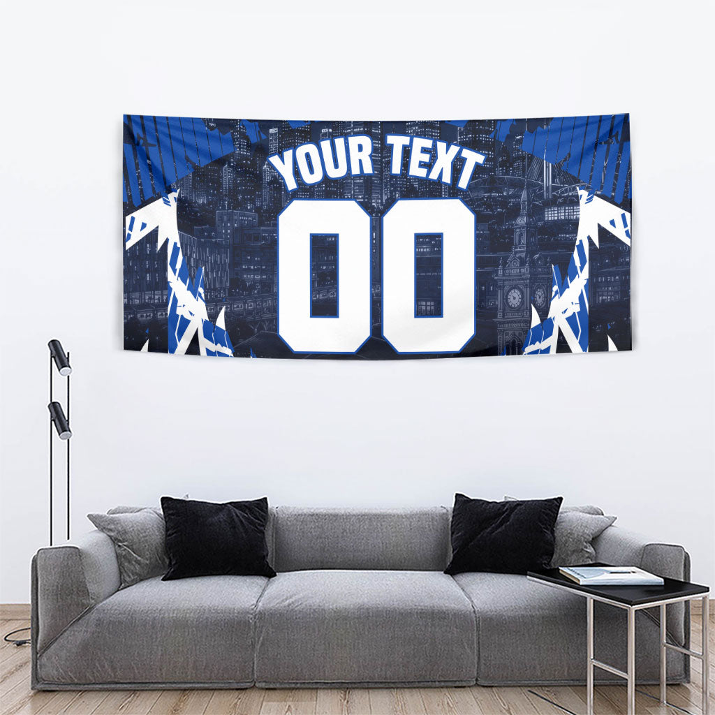 Personalised North Melbourne Kangaroos Football Tapestry Fierce Kangaroo Mascot 3D Grunge City Art