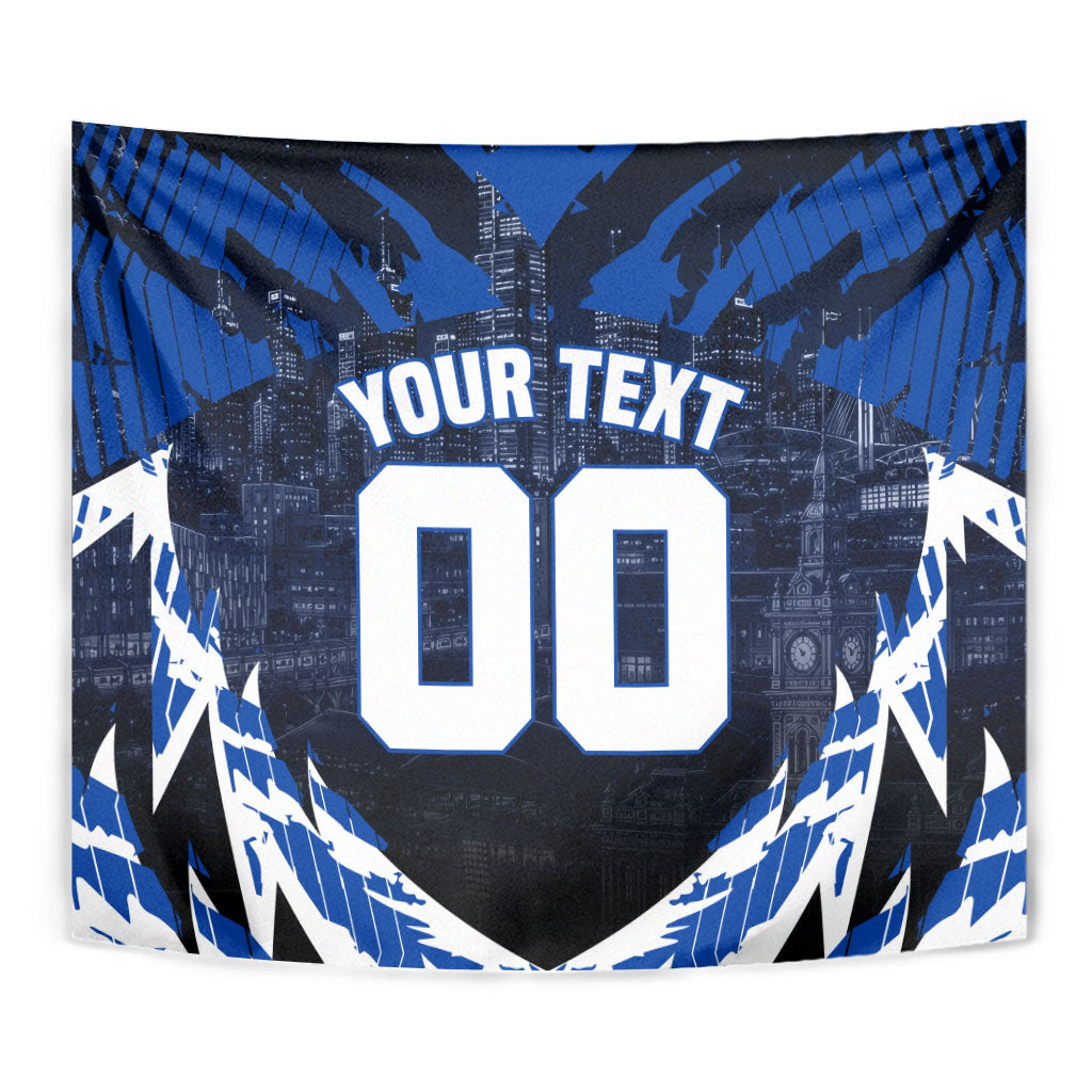 Personalised North Melbourne Kangaroos Football Tapestry Fierce Kangaroo Mascot 3D Grunge City Art