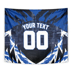 Personalised North Melbourne Kangaroos Football Tapestry Fierce Kangaroo Mascot 3D Grunge City Art