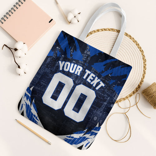Personalised North Melbourne Kangaroos Football Tote Bag Fierce Kangaroo Mascot 3D Grunge City Art