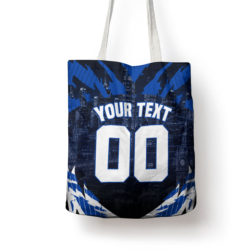 Personalised North Melbourne Kangaroos Football Tote Bag Fierce Kangaroo Mascot 3D Grunge City Art