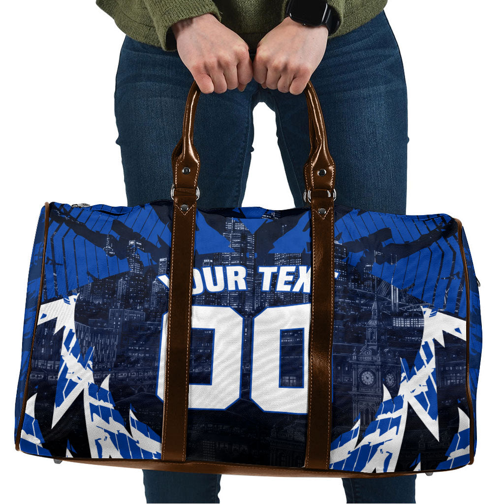 Personalised North Melbourne Kangaroos Football Travel Bag Fierce Kangaroo Mascot 3D Grunge City Art