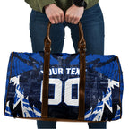 Personalised North Melbourne Kangaroos Football Travel Bag Fierce Kangaroo Mascot 3D Grunge City Art
