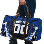 Personalised North Melbourne Kangaroos Football Travel Bag Fierce Kangaroo Mascot 3D Grunge City Art