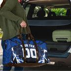 Personalised North Melbourne Kangaroos Football Travel Bag Fierce Kangaroo Mascot 3D Grunge City Art
