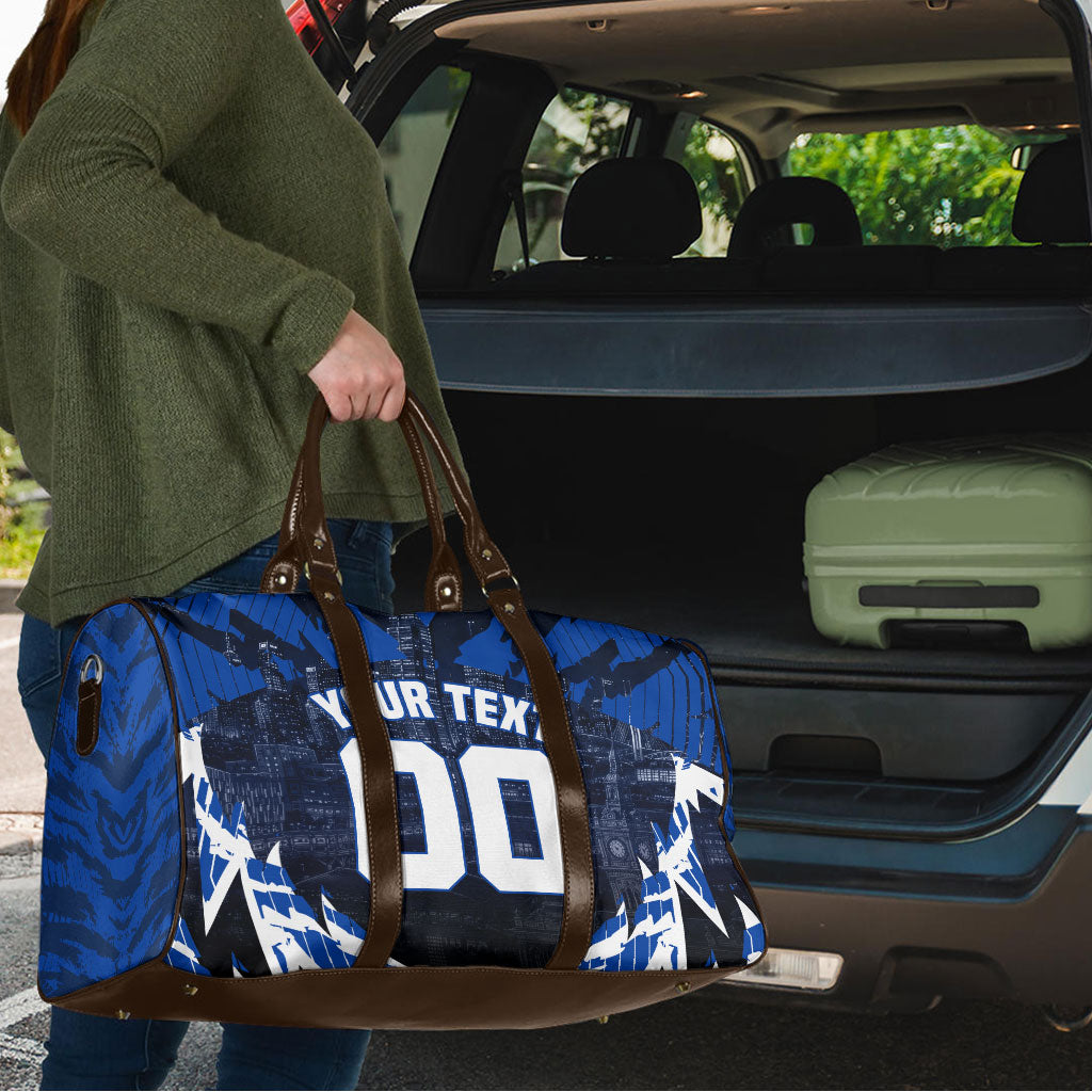 Personalised North Melbourne Kangaroos Football Travel Bag Fierce Kangaroo Mascot 3D Grunge City Art