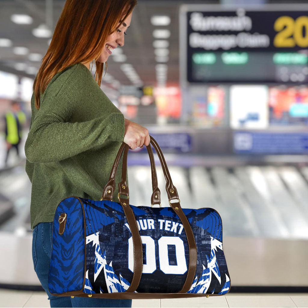 Personalised North Melbourne Kangaroos Football Travel Bag Fierce Kangaroo Mascot 3D Grunge City Art