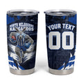Personalised North Melbourne Kangaroos Football Tumbler Cup Fierce Kangaroo Mascot 3D Grunge City Art