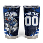 Personalised North Melbourne Kangaroos Football Tumbler Cup Fierce Kangaroo Mascot 3D Grunge City Art