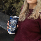 Personalised North Melbourne Kangaroos Football Tumbler Cup Fierce Kangaroo Mascot 3D Grunge City Art