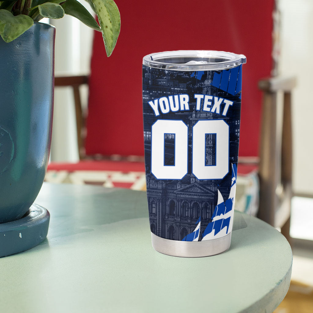 Personalised North Melbourne Kangaroos Football Tumbler Cup Fierce Kangaroo Mascot 3D Grunge City Art