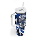 Personalised North Melbourne Kangaroos Football Tumbler With Handle Fierce Kangaroo Mascot 3D Grunge City Art
