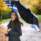 Personalised North Melbourne Kangaroos Football Umbrella Fierce Kangaroo Mascot 3D Grunge City Art