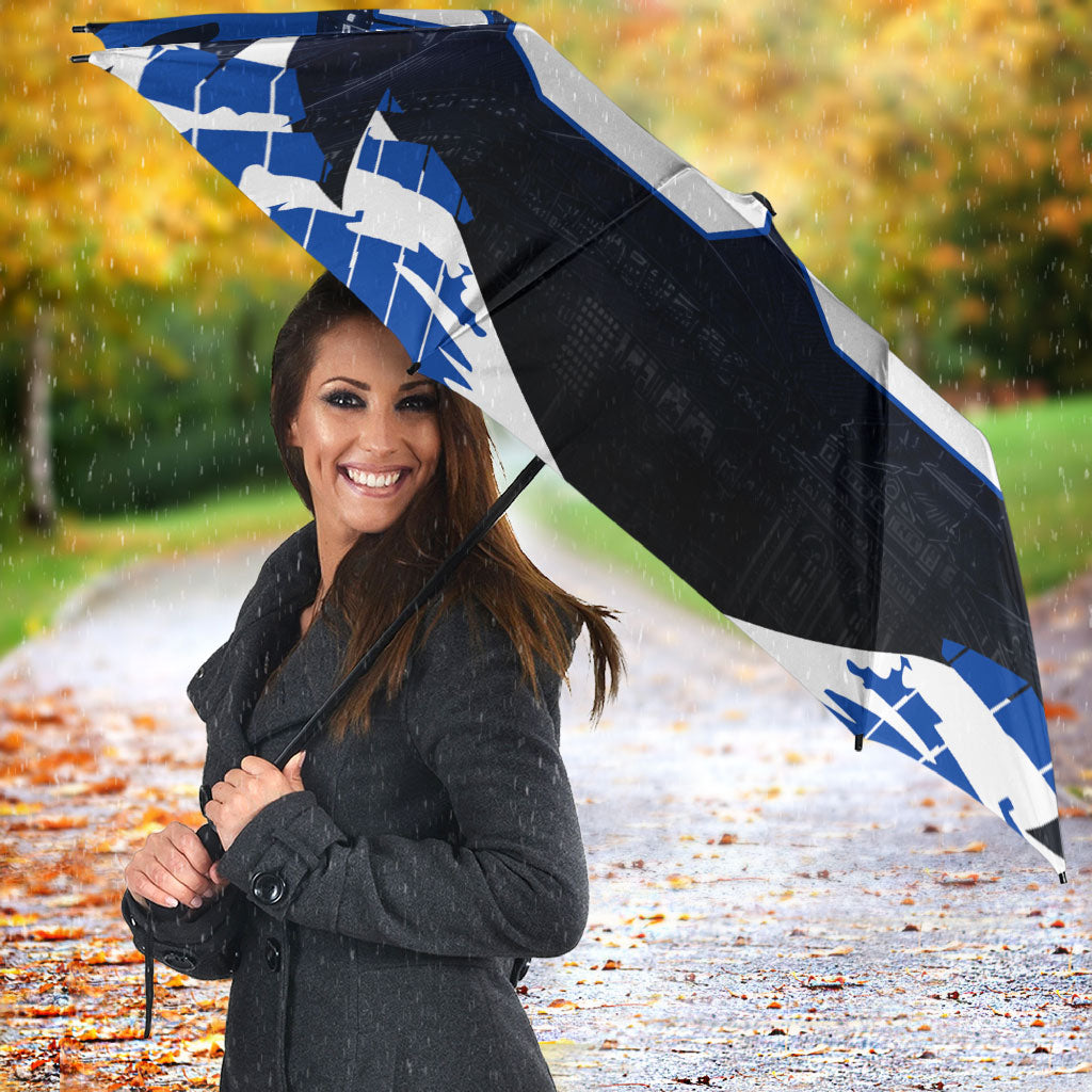 Personalised North Melbourne Kangaroos Football Umbrella Fierce Kangaroo Mascot 3D Grunge City Art