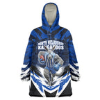 Personalised North Melbourne Kangaroos Football Wearable Blanket Hoodie Fierce Kangaroo Mascot 3D Grunge City Art