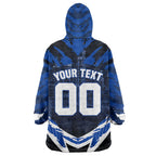 Personalised North Melbourne Kangaroos Football Wearable Blanket Hoodie Fierce Kangaroo Mascot 3D Grunge City Art