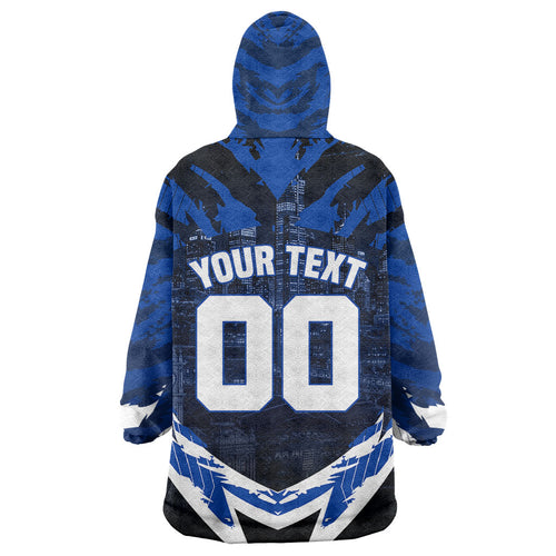 Personalised North Melbourne Kangaroos Football Wearable Blanket Hoodie Fierce Kangaroo Mascot 3D Grunge City Art