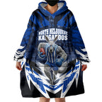 Personalised North Melbourne Kangaroos Football Wearable Blanket Hoodie Fierce Kangaroo Mascot 3D Grunge City Art