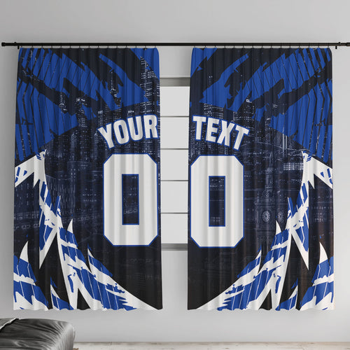Personalised North Melbourne Kangaroos Football Window Curtain Fierce Kangaroo Mascot 3D Grunge City Art