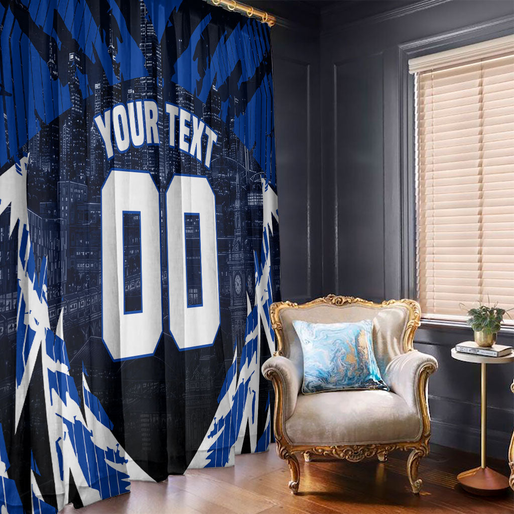 Personalised North Melbourne Kangaroos Football Window Curtain Fierce Kangaroo Mascot 3D Grunge City Art