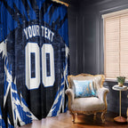 Personalised North Melbourne Kangaroos Football Window Curtain Fierce Kangaroo Mascot 3D Grunge City Art