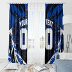 Personalised North Melbourne Kangaroos Football Window Curtain Fierce Kangaroo Mascot 3D Grunge City Art