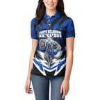 Personalised North Melbourne Kangaroos Football Women Polo Shirt Fierce Kangaroo Mascot 3D Grunge City Art